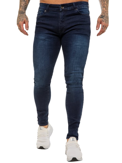 Enzo heren skinny super stretch denim jeans - Image 3
