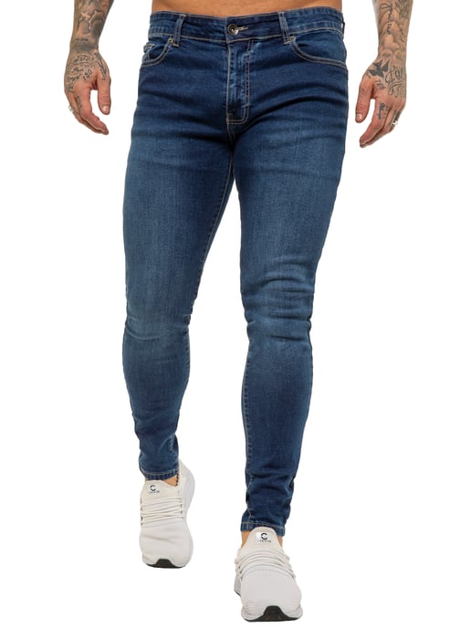 Enzo heren skinny super stretch denim jeans - Image 3