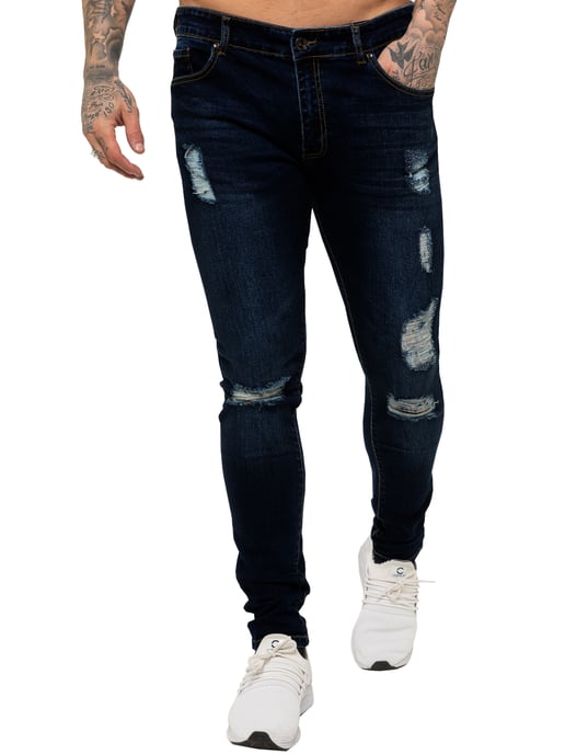 Enzo heren skinny gescheurde jeans - Image 3