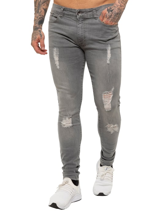 Enzo heren skinny gescheurde jeans - Image 3