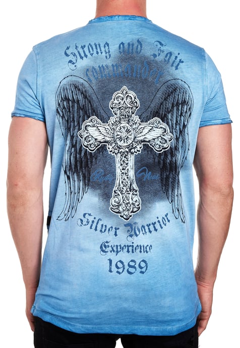 V-hals T-shirt met print aan de zijkant - Image 4