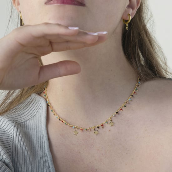 Luxenter Sterling Zilver 925 Ketting met Veelkleurige Hydrothermale Kwarts Afgewerkt in 18K Geel Goud - Beos - Image 4