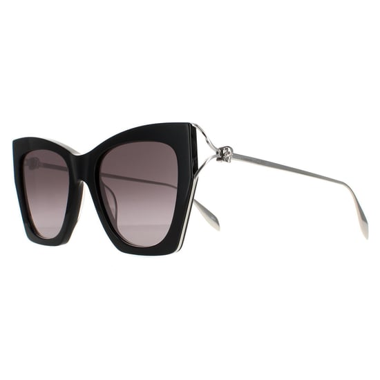 Alexander McQueen Cat Eye Dames Zwart Silver Grijs Gradient AM0375S - Image 2
