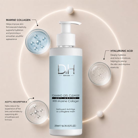 Dr H Geavanceerde schuimende anti-aging reinigingsgel met marine collageen 200 ml - Image 2