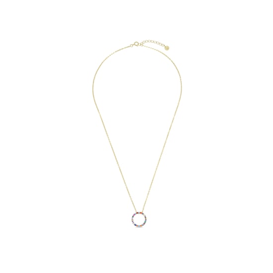 Luxenter hrius collier in 925 sterling zilver en veelkleurige zirkonia met 18 karaat geelgouden afwerking - Image 3