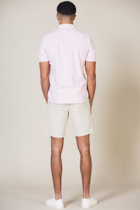 Pink Cotton Short Sleeve Oxford Shirt - Image 2