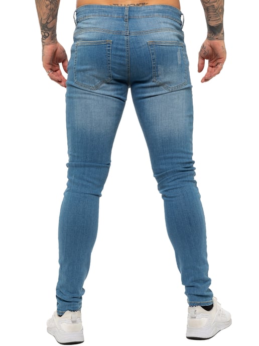 Enzo heren skinny gescheurde jeans - Image 4