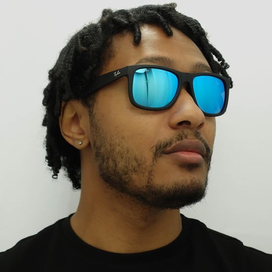 Ray-Ban Zonnebril Justin 4165 622/55 Rubber Zwart Blauw Mirror - Image 6