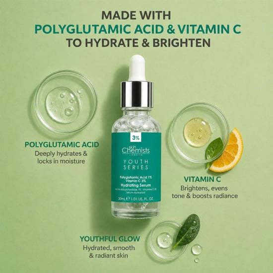 skinChemists Hydraterend anti-aging serum met 1% polyglutaminezuur en 3% vitamine C, 30 ml - Image 2
