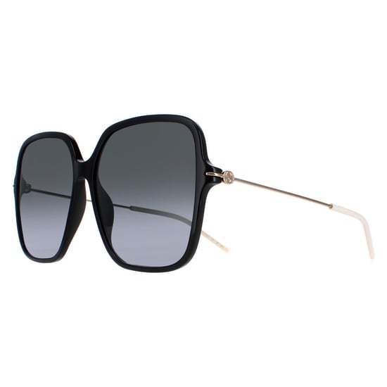 Gucci GG1267S 001 glanzend zwart en goud grijs gradiënt zonnebril - Image 2