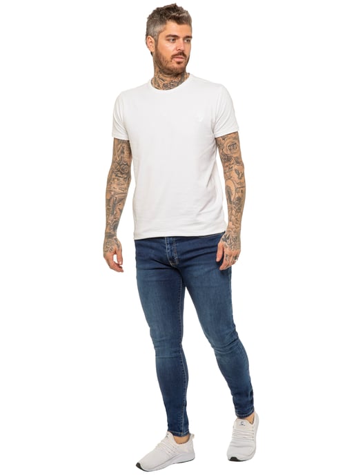 Enzo heren skinny super stretch denim jeans - Image 4