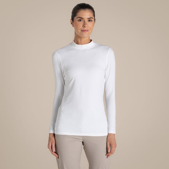 Craghoppers Dames/Dames Nosilife Mock Neck Golf T-shirt met lange mouwen (Wit) - Image 4