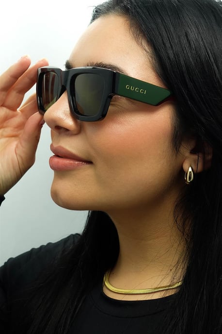 Gucci vierkant heren zwart met groen en rood GG1668S - Image 5