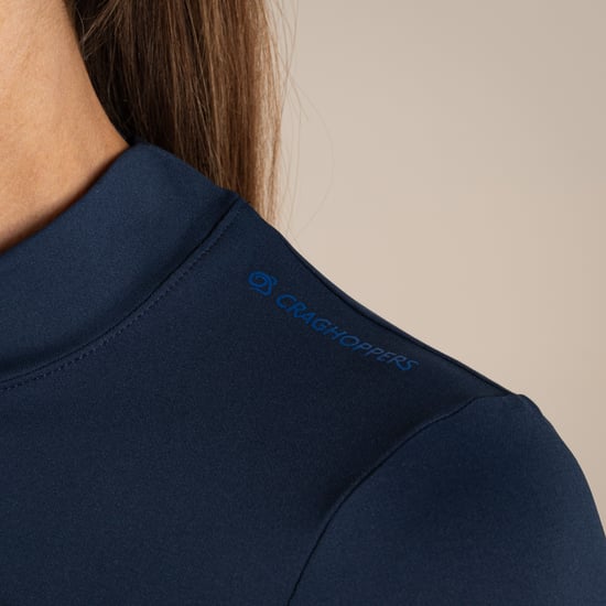 Craghoppers Dames/Dames Nosilife Mock Neck Golf T-shirt met lange mouwen (Blauwe Marine) - Image 4