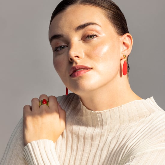 Luxenter oorbellen, adak in 925 sterling zilver en 18K verguld koraal - Image 2