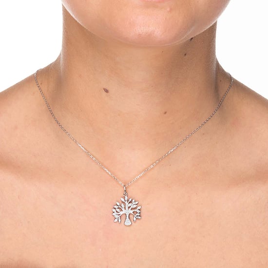 Luxenter, 925 sterling zilveren en gerhodineerde ketting met glanzende zirkonia - Image 2