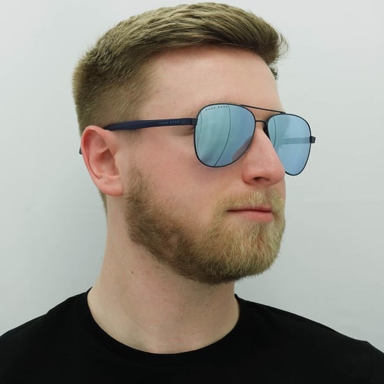 Hugo Boss Aviator Mens matblauwe spiegel zonnebril - Image 5