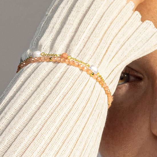 Luxenter armband, metaallegering athat met champagne zirkonia, 18K vergulde afwerking - Image 3