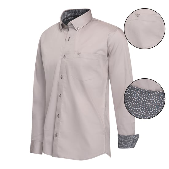 Cappuccino Italia Overhemden Regular Fit Overhemd Grijs - Image 1