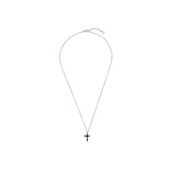 Luxenter kon collier in 925 sterling zilver en veelkleurige zirkonia met 18 karaat roségoud vergulde afwerking - Image 3