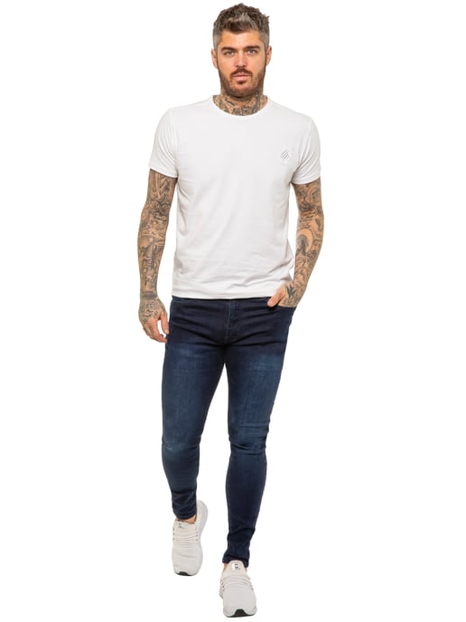 Enzo heren skinny super stretch denim jeans - Image 5