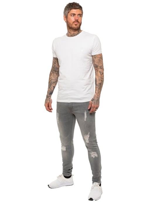 Enzo heren skinny gescheurde jeans - Image 5