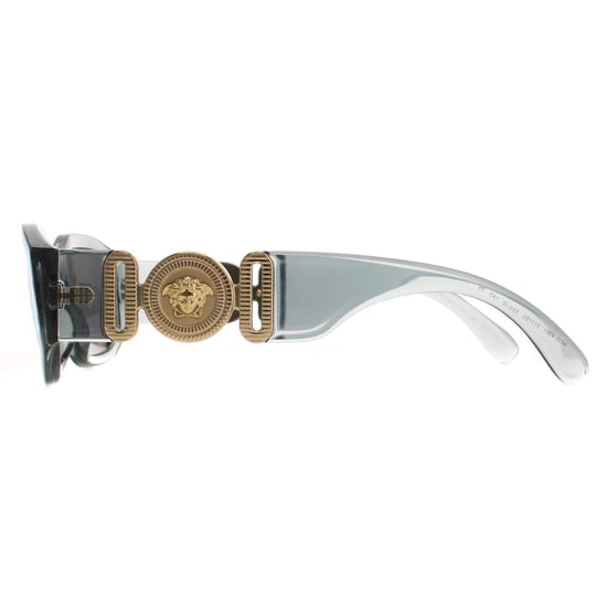 Versace rechthoek unisex transparant grijs licht grijs zilveren spiegel ve4361 zonnebril - Image 3
