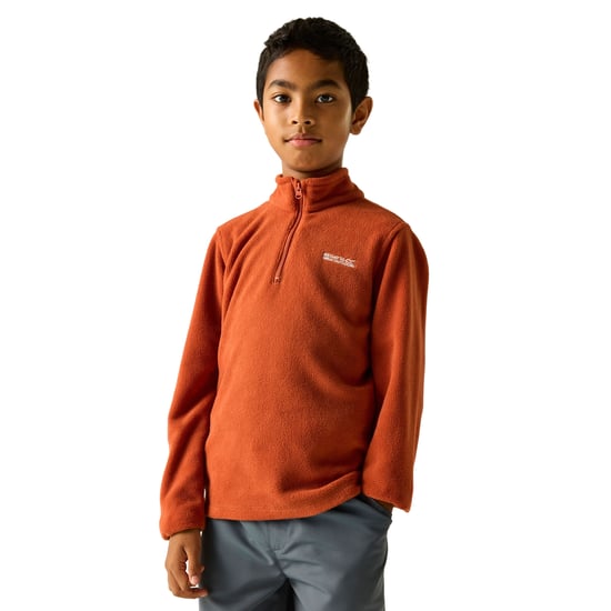 Regatta - Geweldige Outdoors Kinder Hot Shot II Half Zip Fleece Hoodie (Baksteen) - Image 4