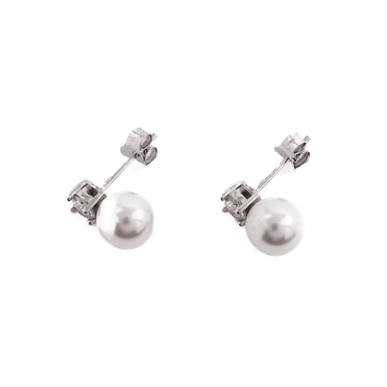 Luxenter 925 Sterling zilveren oorbellen met witte gerhodineerde parel - Sikon - Image 4