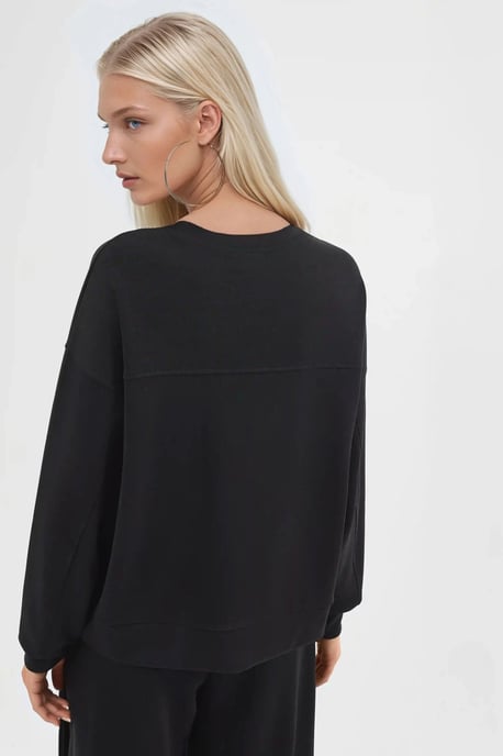 Relaxed Fit Crew Neck Modal Sweatshirt - Image 3