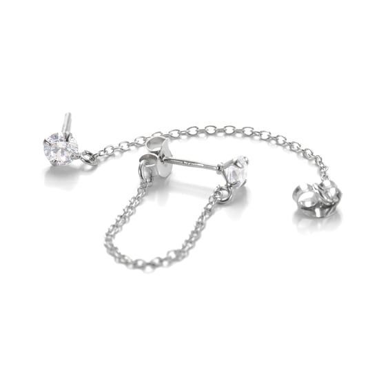 Luxenter Sterling zilveren 925 oorbellen met gerhodineerde briljant zirkonia - Essential - Image 6