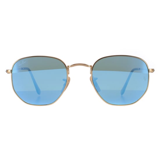 Ray-Ban Zonnebril Hexagonal 3548N 001/9O Goud Light Blauw Verloop Mirror - Image 1