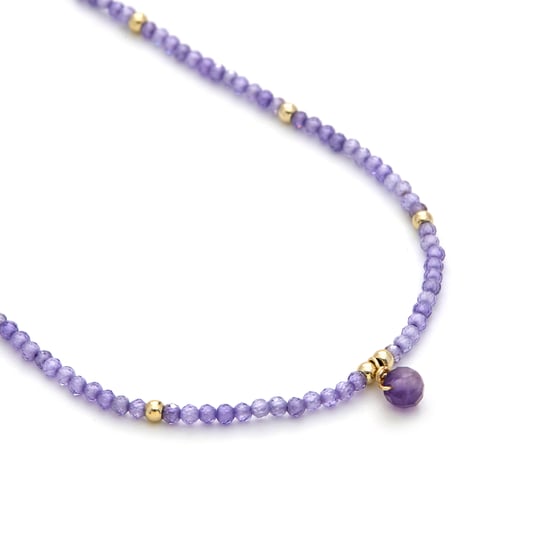 Luxeketting, athat metaallegering en amethist zirkonia 18K vergulde afwerking - Image 5