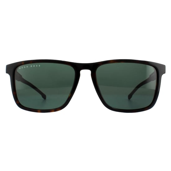 Hugo Boss Square Mens Dark Havana Green Zonnebril - Image 1