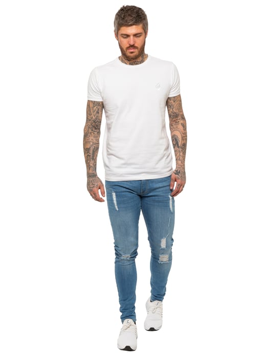 Enzo heren skinny gescheurde jeans - Image 6