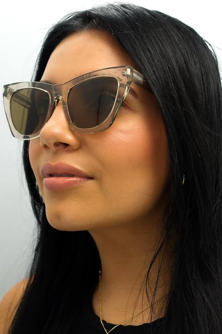 Saint Laurent Kat-Oog Dames Transparant Beige Bruin SL214 Kate - Image 5