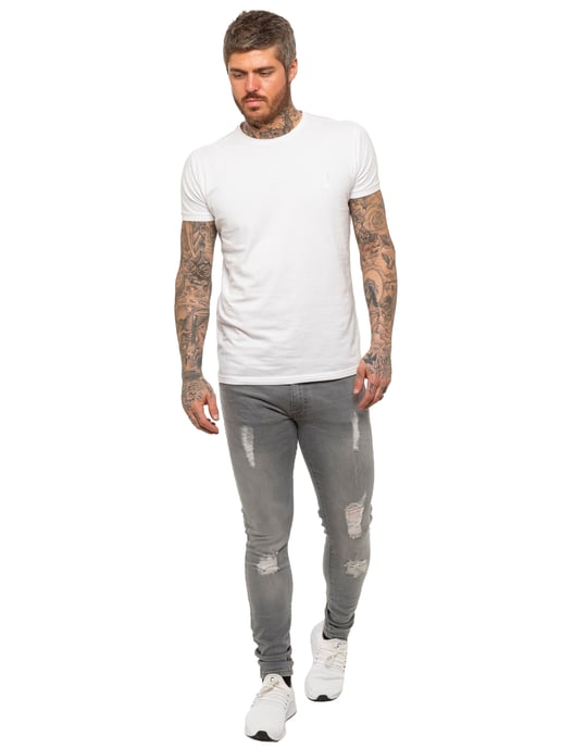 Enzo heren skinny gescheurde jeans - Image 6