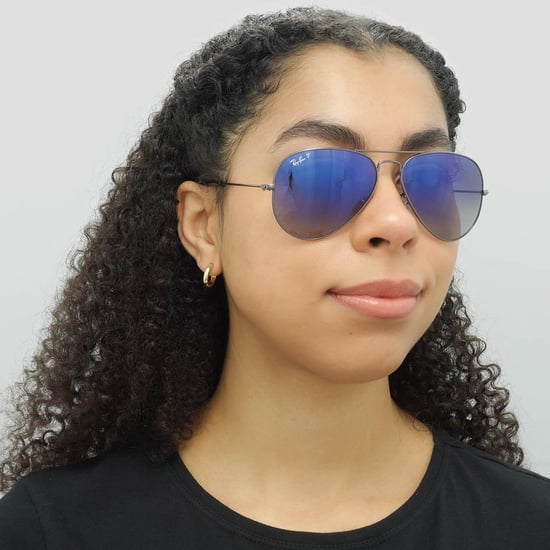 Ray-Ban Zonnebril Aviator 3025 Gunmetal Gepolariseerd Blauw Verloop Grijs 004/78 58mm - Image 6