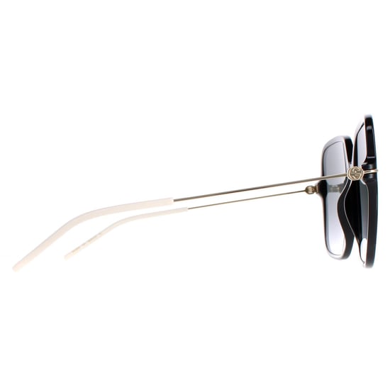 Gucci GG1267S 001 glanzend zwart en goud grijs gradiënt zonnebril - Image 4
