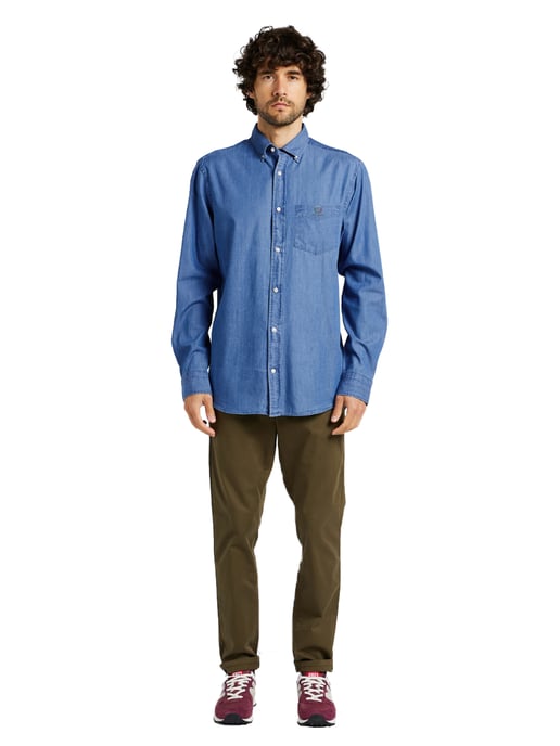Enzo Heren Regular Fit Denim Overhemd - Image 2
