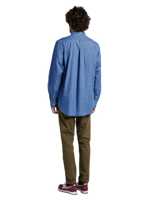 Enzo Heren Regular Fit Denim Overhemd - Image 3