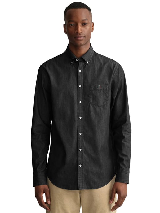 Enzo Heren Regular Fit Denim Overhemd - Image 1