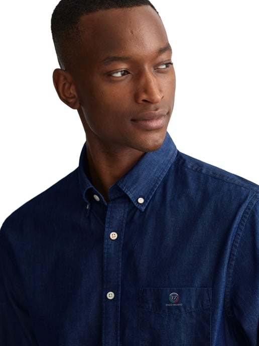 Enzo | Heren Regular Fit Denim Overhemd - Image 3