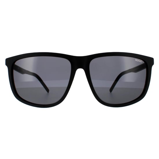 Hugo by Hugo Boss Rechte Hoek Mannen Matte Zwarte Grijze Zonnebril - Image 1