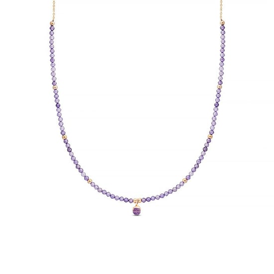 Luxeketting, athat metaallegering en amethist zirkonia 18K vergulde afwerking - Image 1