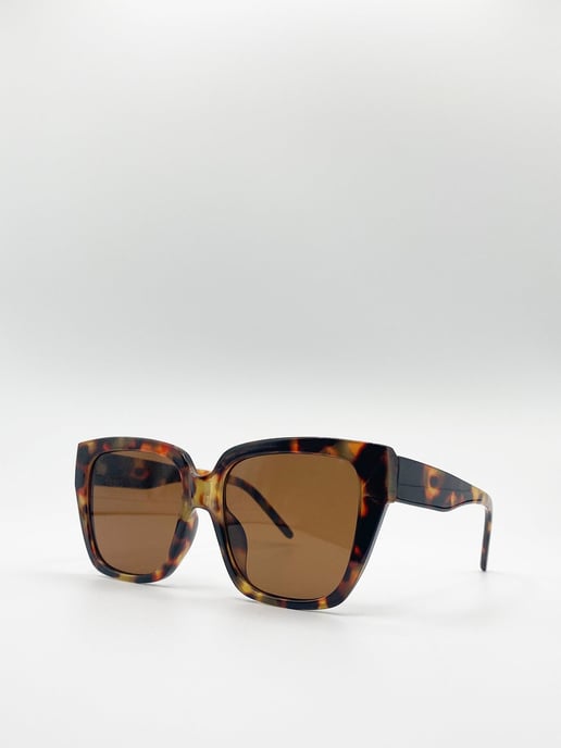 Plastic Frame Oversized Cat Eye Sunglasses - Image 5