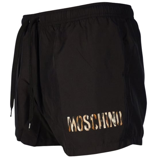 Moschino kleine zwarte korte zwemshort met luipaardprint - Image 3
