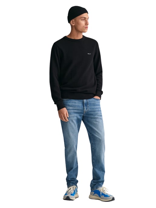 GANT Mens Cotton Pique Crew Neck Jumper - Image 4