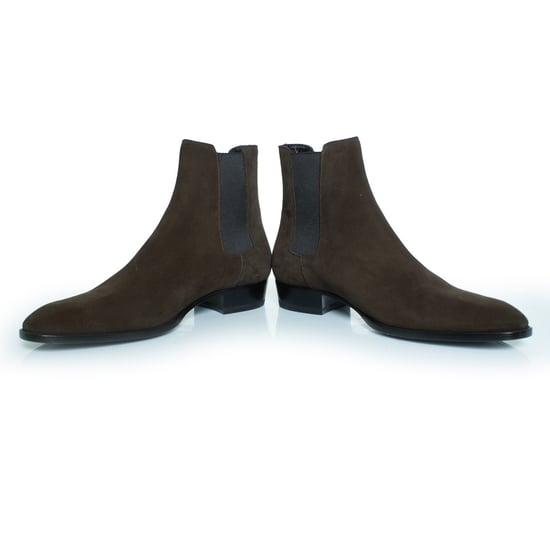 Saint Laurent Kaki suède Chelsea enkellaarsjes - Image 6