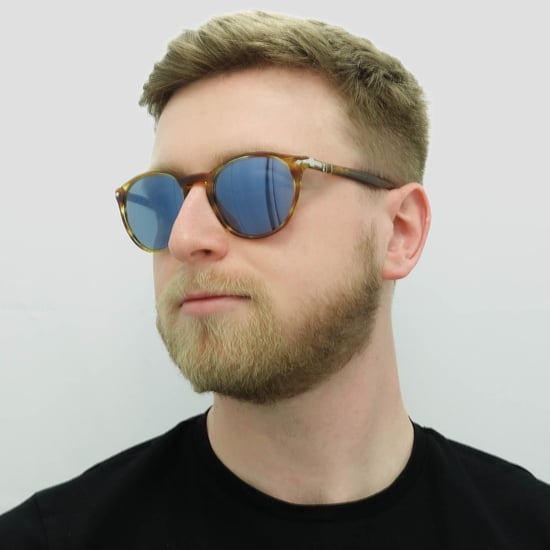 Persol Zonnebril 3152 9043/56 Bruin Gestreept Geel Blauw Anti-Glare - Image 6
